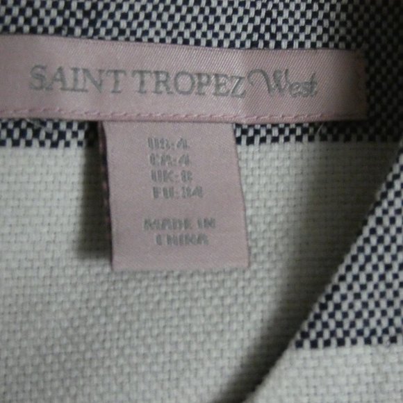 Saint Tropez Dress Womens Dress Size 4 White / Blue Strips - Picture 6 of 7